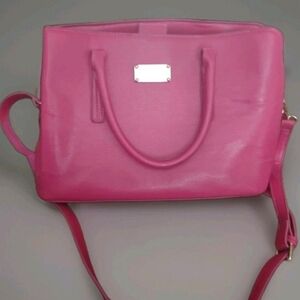 bebe Vibrant Pink Aubrey Satchel Tote Shoulder Bag